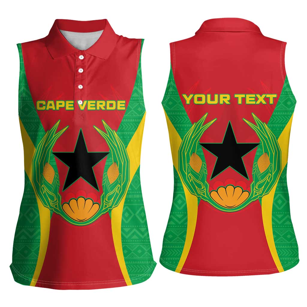 Personalised Cape Verde Women Sleeveless Polo Shirt National Flag Of Cape Verde 1975-1992 - Wonder Print Shop