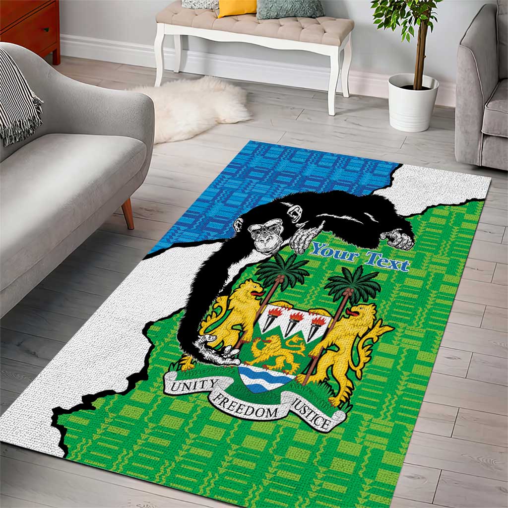 Personalised Sierra Leone Area Rug Chimpanzee With Coat Of Arms - Wonder Print Shop