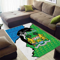 Personalised Sierra Leone Area Rug Chimpanzee With Coat Of Arms - Wonder Print Shop