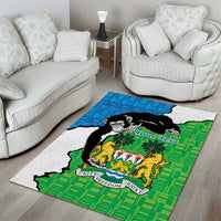 Personalised Sierra Leone Area Rug Chimpanzee With Coat Of Arms - Wonder Print Shop
