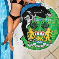 Personalised Sierra Leone Beach Blanket Chimpanzee With Coat Of Arms - Wonder Print Shop