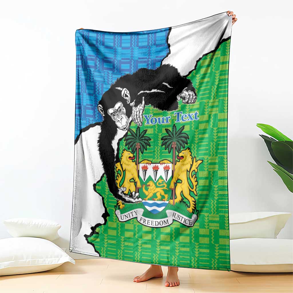 Personalised Sierra Leone Blanket Chimpanzee With Coat Of Arms