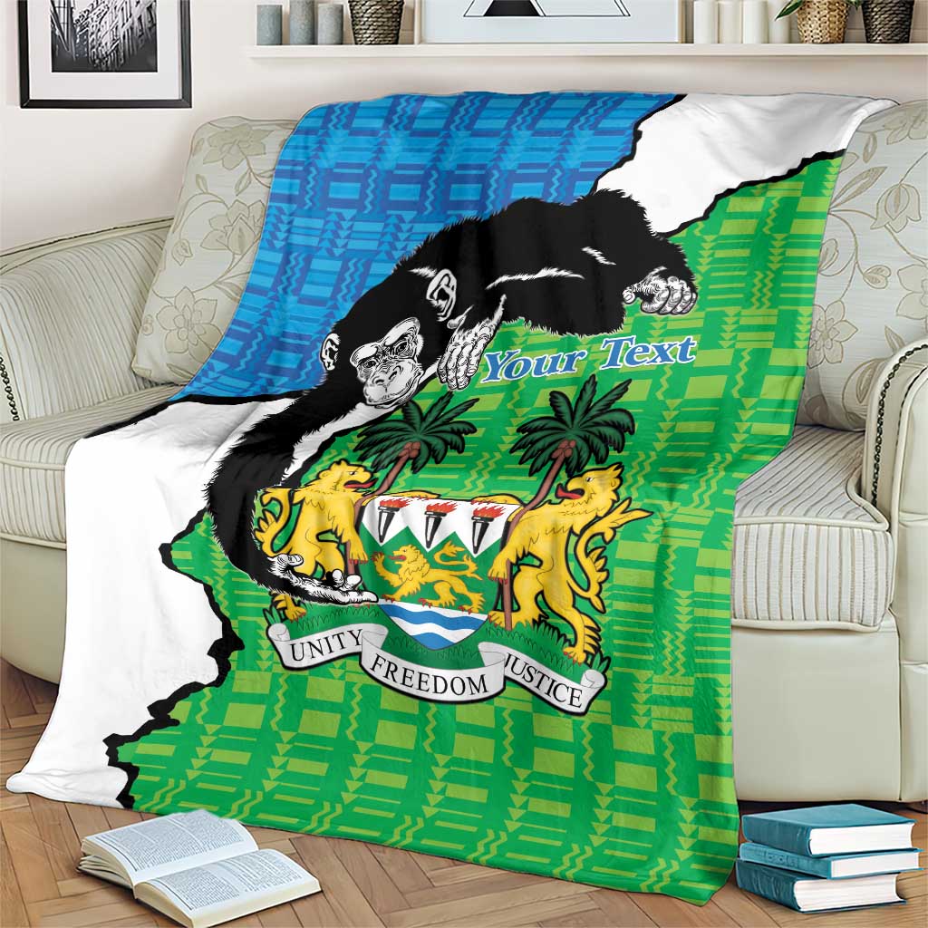 Personalised Sierra Leone Blanket Chimpanzee With Coat Of Arms