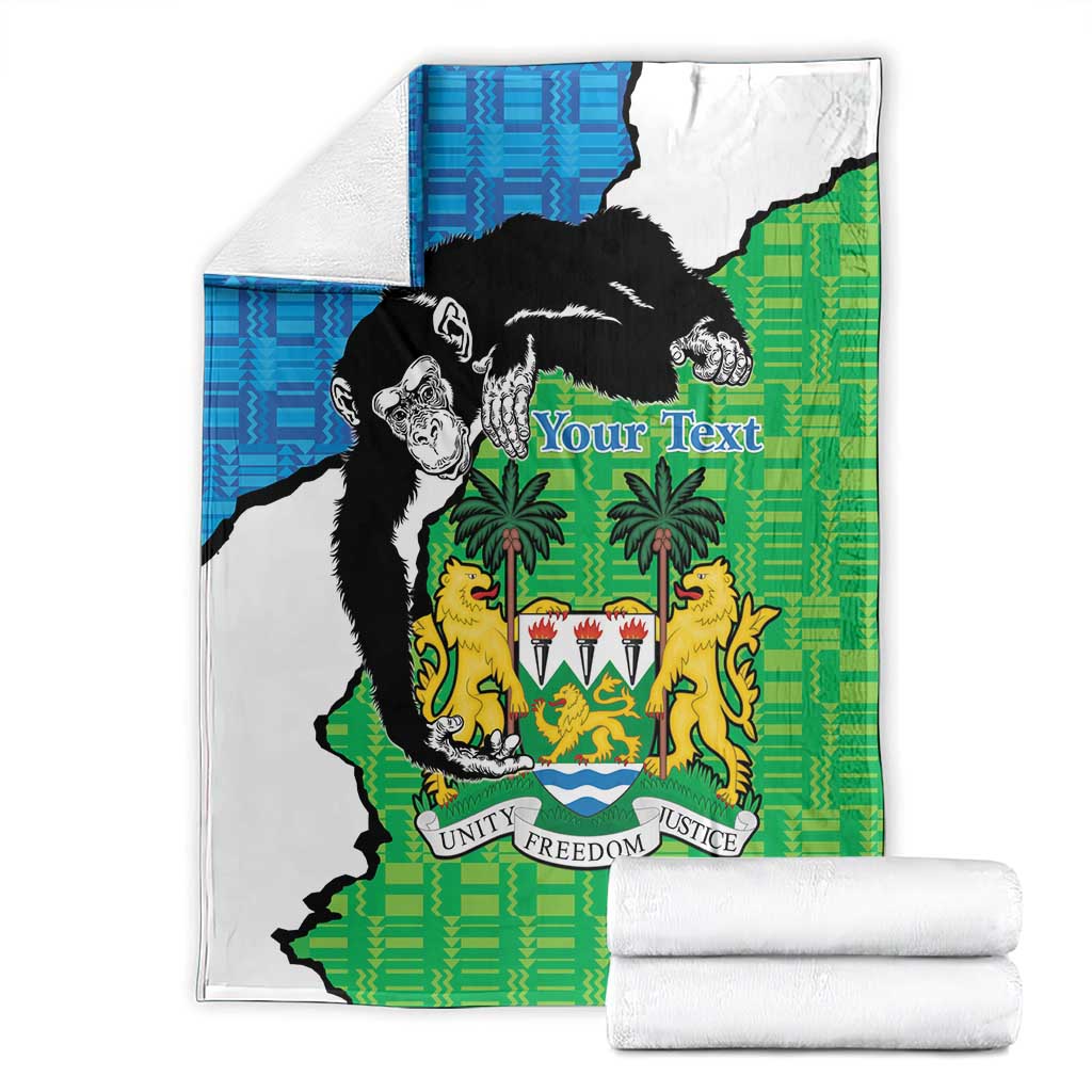 Personalised Sierra Leone Blanket Chimpanzee With Coat Of Arms