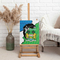 Personalised Sierra Leone Canvas Wall Art Chimpanzee With Coat Of Arms - Wonder Print Shop