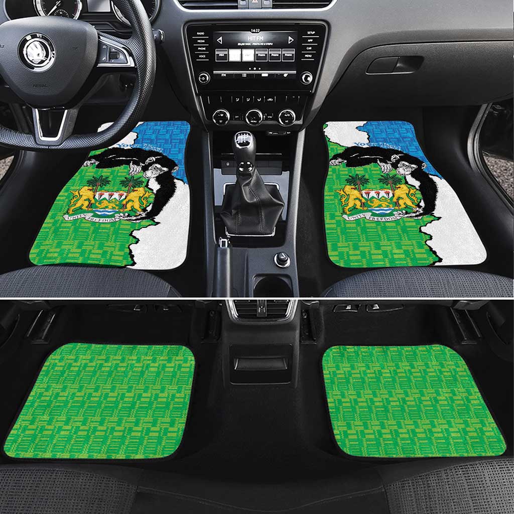 Personalised Sierra Leone Car Mats Chimpanzee With Coat Of Arms - Wonder Print Shop