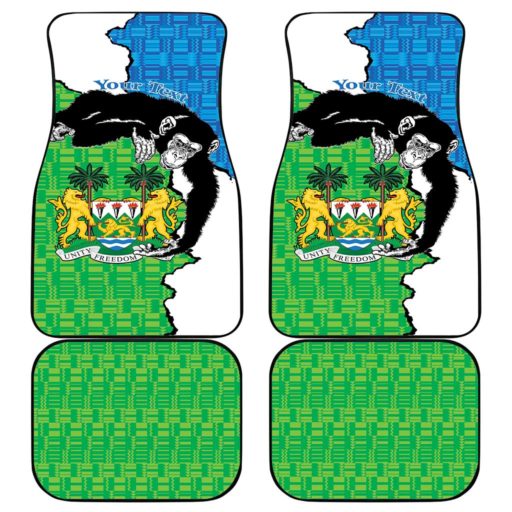 Personalised Sierra Leone Car Mats Chimpanzee With Coat Of Arms - Wonder Print Shop