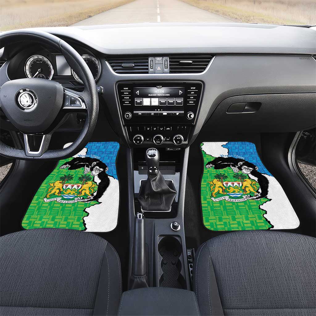 Personalised Sierra Leone Car Mats Chimpanzee With Coat Of Arms - Wonder Print Shop
