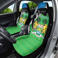 Personalised Sierra Leone Car Seat Cover Chimpanzee With Coat Of Arms - Wonder Print Shop