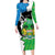Personalised Sierra Leone Family Matching Long Sleeve Bodycon Dress and Hawaiian Shirt Chimpanzee With Coat Of Arms - Wonder Print Shop