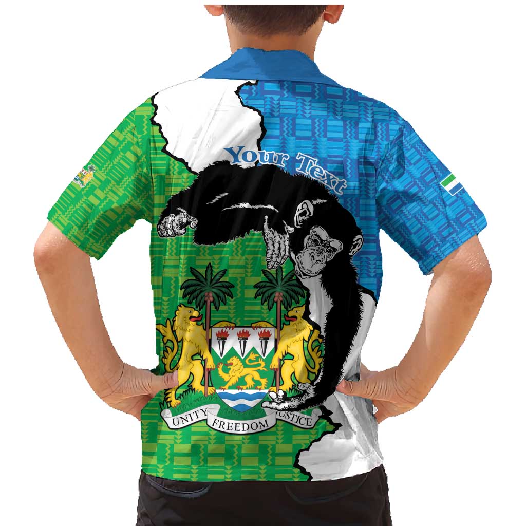Personalised Sierra Leone Family Matching Mermaid Dress and Hawaiian Shirt Chimpanzee With Coat Of Arms - Wonder Print Shop