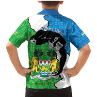 Personalised Sierra Leone Family Matching Mermaid Dress and Hawaiian Shirt Chimpanzee With Coat Of Arms - Wonder Print Shop