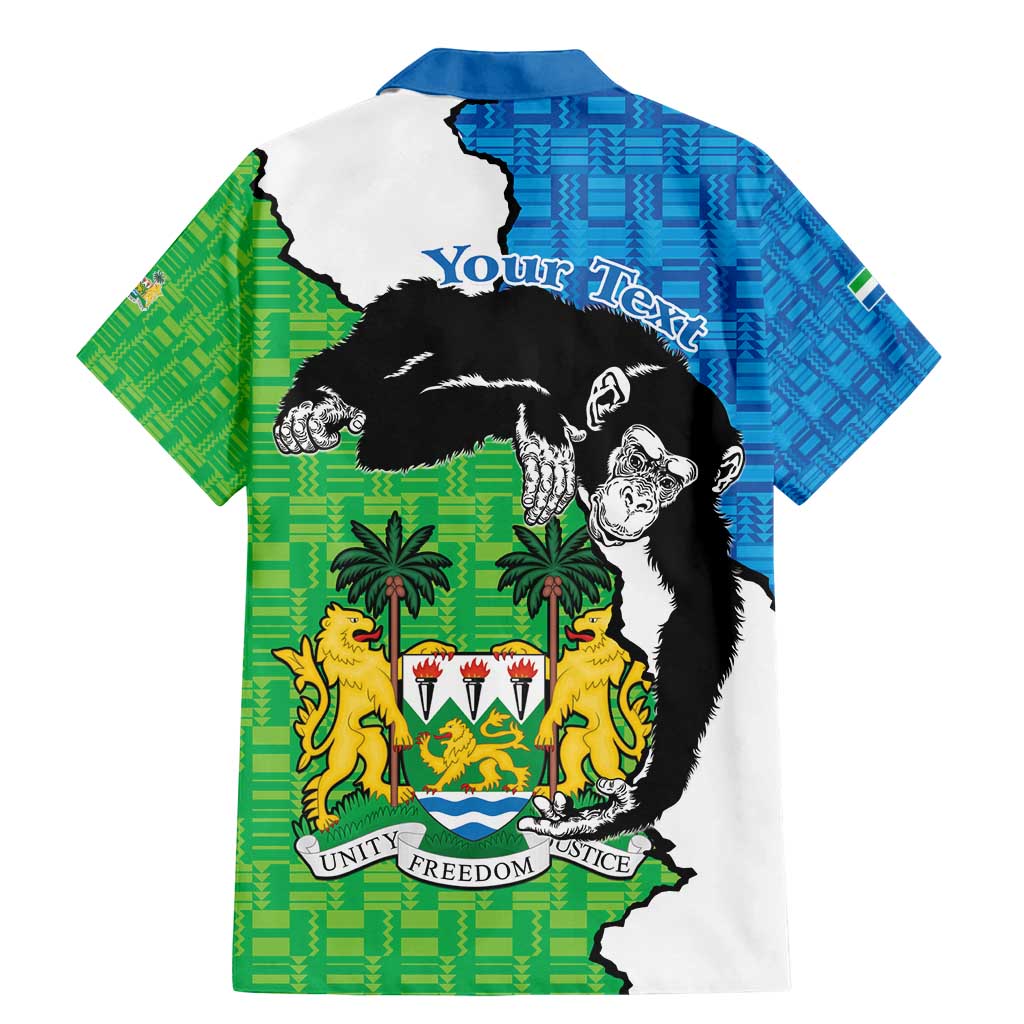 Personalised Sierra Leone Family Matching Mermaid Dress and Hawaiian Shirt Chimpanzee With Coat Of Arms - Wonder Print Shop