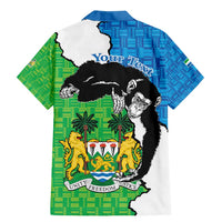 Personalised Sierra Leone Family Matching Mermaid Dress and Hawaiian Shirt Chimpanzee With Coat Of Arms - Wonder Print Shop
