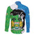 Personalised Sierra Leone Family Matching Mermaid Dress and Hawaiian Shirt Chimpanzee With Coat Of Arms - Wonder Print Shop