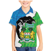 Personalised Sierra Leone Family Matching Mermaid Dress and Hawaiian Shirt Chimpanzee With Coat Of Arms - Wonder Print Shop
