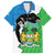 Personalised Sierra Leone Family Matching Off Shoulder Maxi Dress and Hawaiian Shirt Chimpanzee With Coat Of Arms - Wonder Print Shop