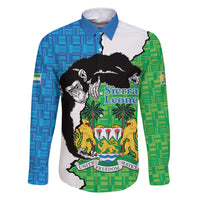 Personalised Sierra Leone Family Matching Off Shoulder Maxi Dress and Hawaiian Shirt Chimpanzee With Coat Of Arms - Wonder Print Shop