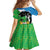 Personalised Sierra Leone Family Matching Off Shoulder Short Dress and Hawaiian Shirt Chimpanzee With Coat Of Arms - Wonder Print Shop