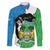 Personalised Sierra Leone Family Matching Short Sleeve Bodycon Dress and Hawaiian Shirt Chimpanzee With Coat Of Arms - Wonder Print Shop