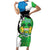 Personalised Sierra Leone Family Matching Short Sleeve Bodycon Dress and Hawaiian Shirt Chimpanzee With Coat Of Arms - Wonder Print Shop