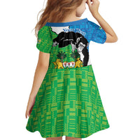 Personalised Sierra Leone Family Matching Summer Maxi Dress and Hawaiian Shirt Chimpanzee With Coat Of Arms - Wonder Print Shop