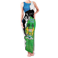 Personalised Sierra Leone Family Matching Tank Maxi Dress and Hawaiian Shirt Chimpanzee With Coat Of Arms - Wonder Print Shop