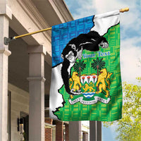Personalised Sierra Leone Garden Flag Chimpanzee With Coat Of Arms - Wonder Print Shop
