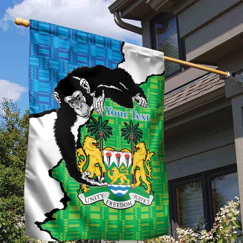 Personalised Sierra Leone Garden Flag Chimpanzee With Coat Of Arms - Wonder Print Shop