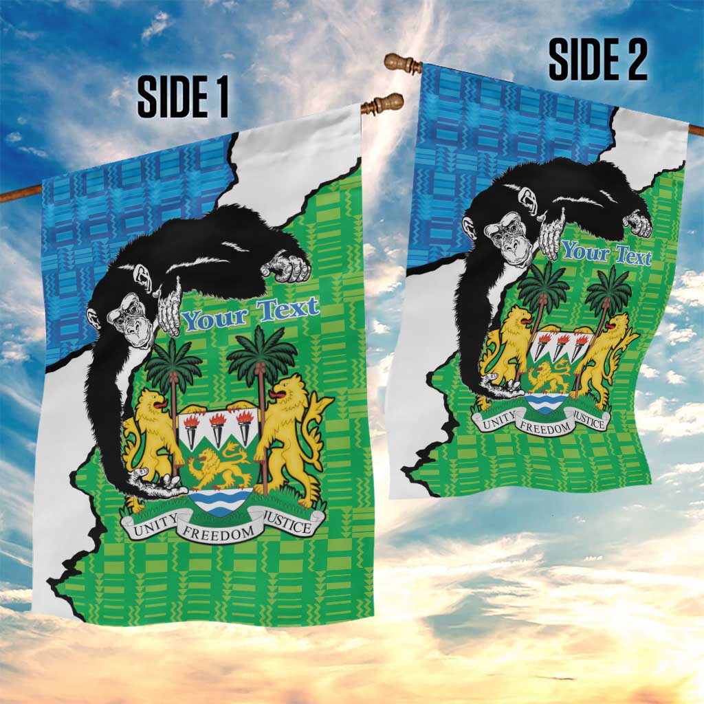 Personalised Sierra Leone Garden Flag Chimpanzee With Coat Of Arms - Wonder Print Shop