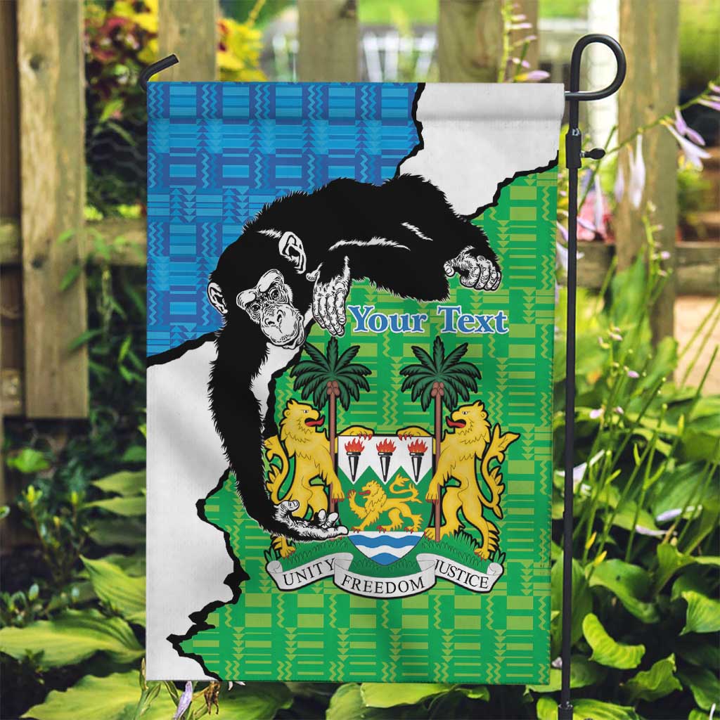 Personalised Sierra Leone Garden Flag Chimpanzee With Coat Of Arms - Wonder Print Shop