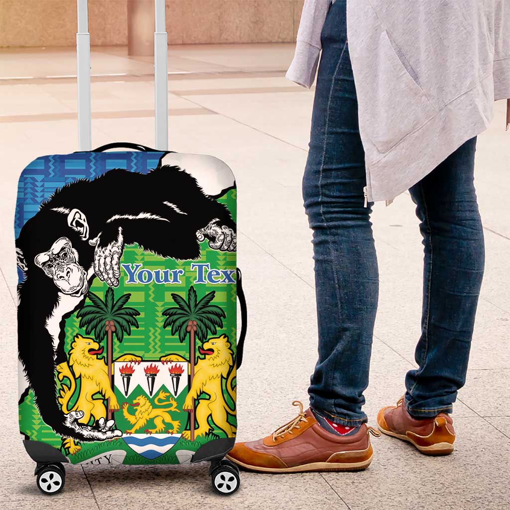 Personalised Sierra Leone Luggage Cover Chimpanzee With Coat Of Arms - Wonder Print Shop