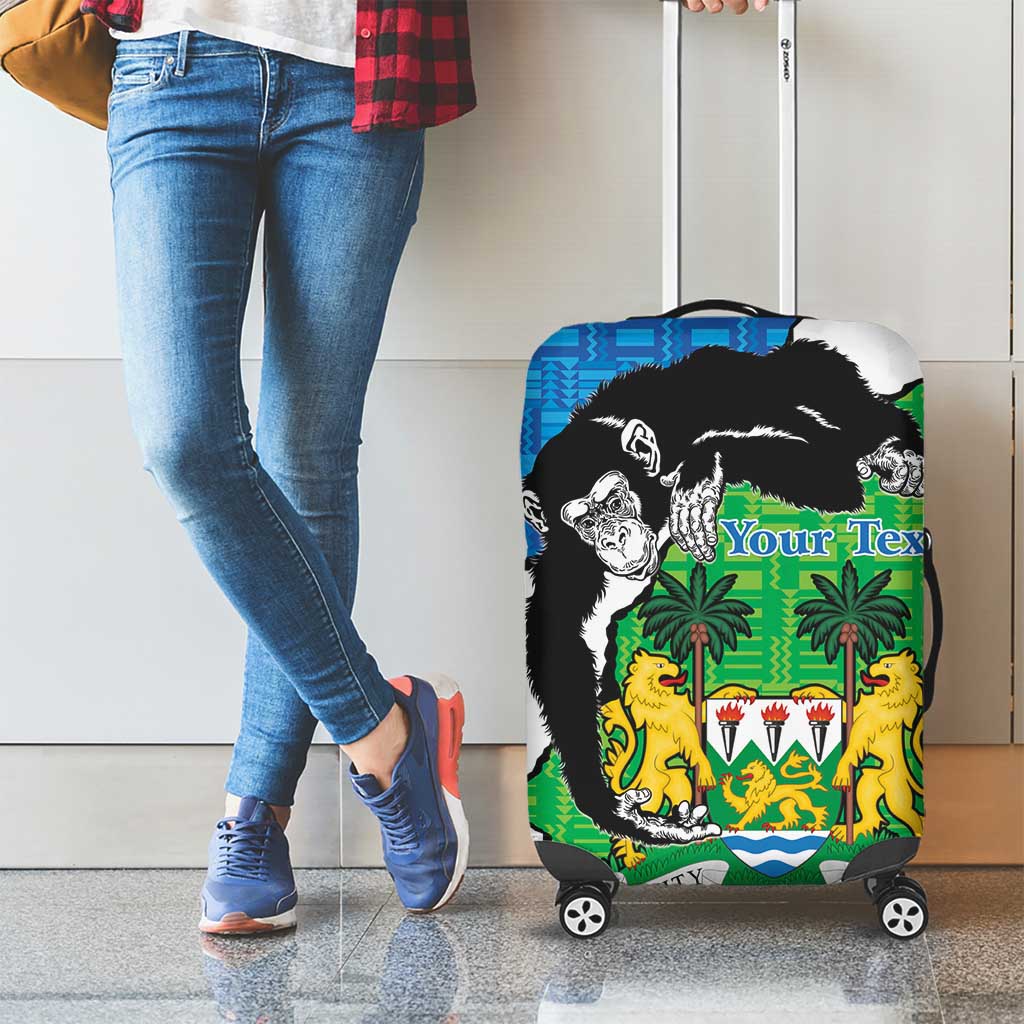 Personalised Sierra Leone Luggage Cover Chimpanzee With Coat Of Arms - Wonder Print Shop