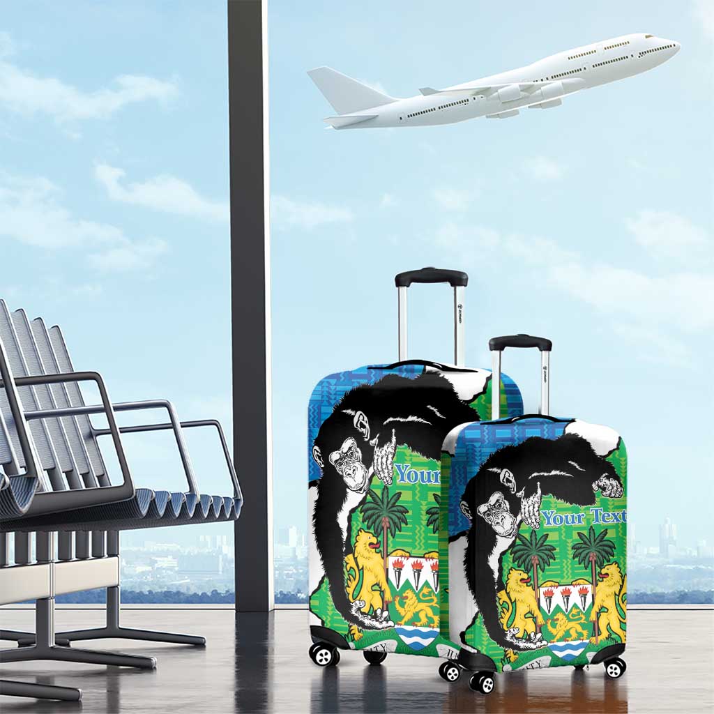 Personalised Sierra Leone Luggage Cover Chimpanzee With Coat Of Arms - Wonder Print Shop