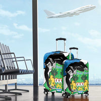 Personalised Sierra Leone Luggage Cover Chimpanzee With Coat Of Arms - Wonder Print Shop