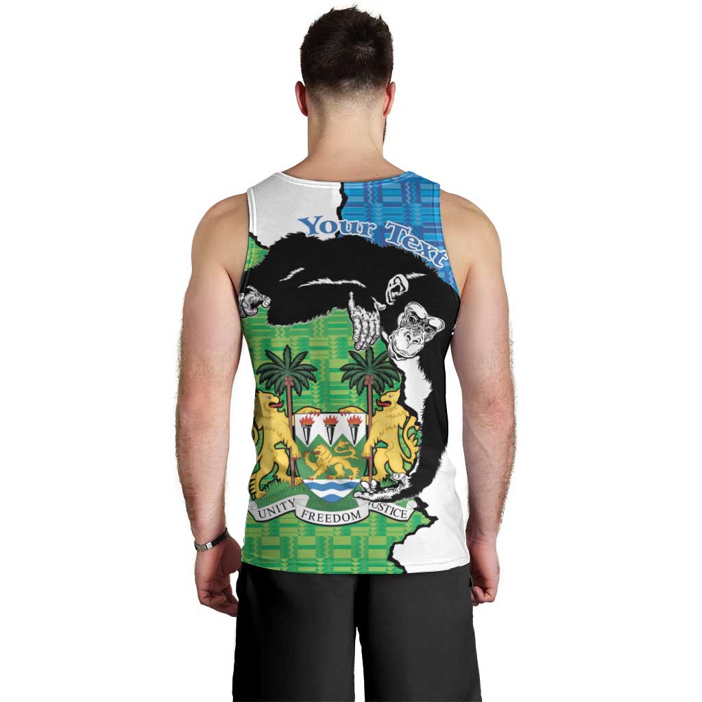 Personalised Sierra Leone Men Tank Top Chimpanzee With Coat Of Arms - Wonder Print Shop