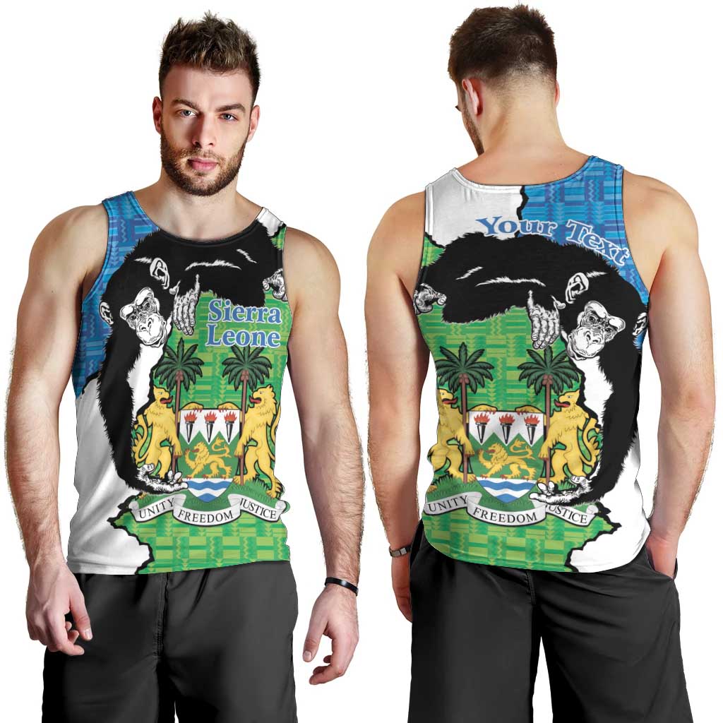 Personalised Sierra Leone Men Tank Top Chimpanzee With Coat Of Arms - Wonder Print Shop