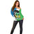 Personalised Sierra Leone Off Shoulder Sweater Chimpanzee With Coat Of Arms - Wonder Print Shop