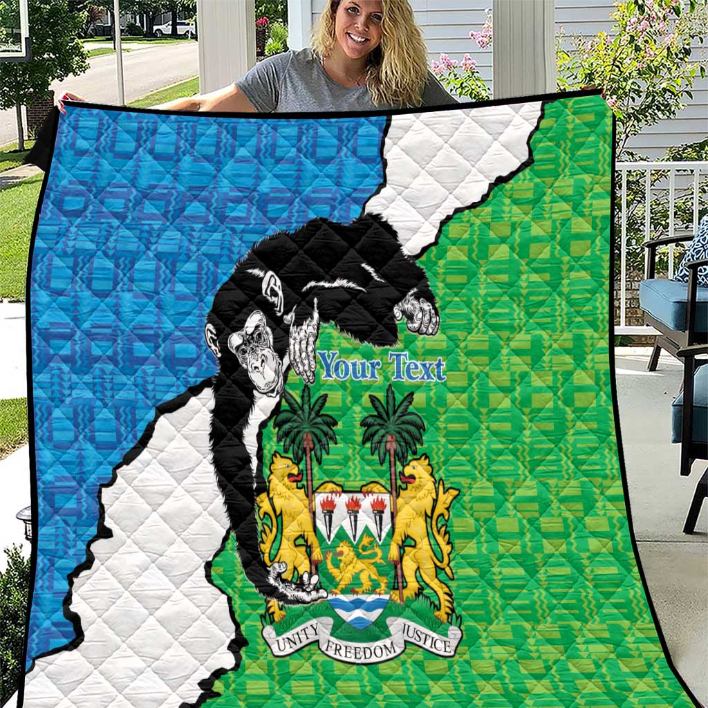 Personalised Sierra Leone Quilt Chimpanzee With Coat Of Arms - Wonder Print Shop