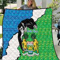 Personalised Sierra Leone Quilt Chimpanzee With Coat Of Arms - Wonder Print Shop