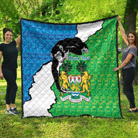 Personalised Sierra Leone Quilt Chimpanzee With Coat Of Arms - Wonder Print Shop