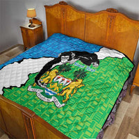 Personalised Sierra Leone Quilt Chimpanzee With Coat Of Arms - Wonder Print Shop