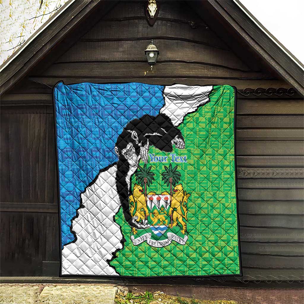 Personalised Sierra Leone Quilt Chimpanzee With Coat Of Arms - Wonder Print Shop