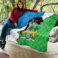 Personalised Sierra Leone Quilt Chimpanzee With Coat Of Arms - Wonder Print Shop