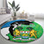 Personalised Sierra Leone Round Carpet Chimpanzee With Coat Of Arms
