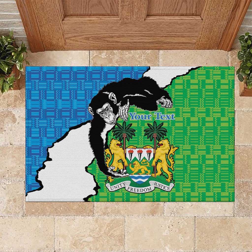 Personalised Sierra Leone Rubber Doormat Chimpanzee With Coat Of Arms - Wonder Print Shop