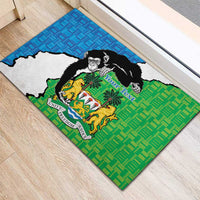 Personalised Sierra Leone Rubber Doormat Chimpanzee With Coat Of Arms - Wonder Print Shop