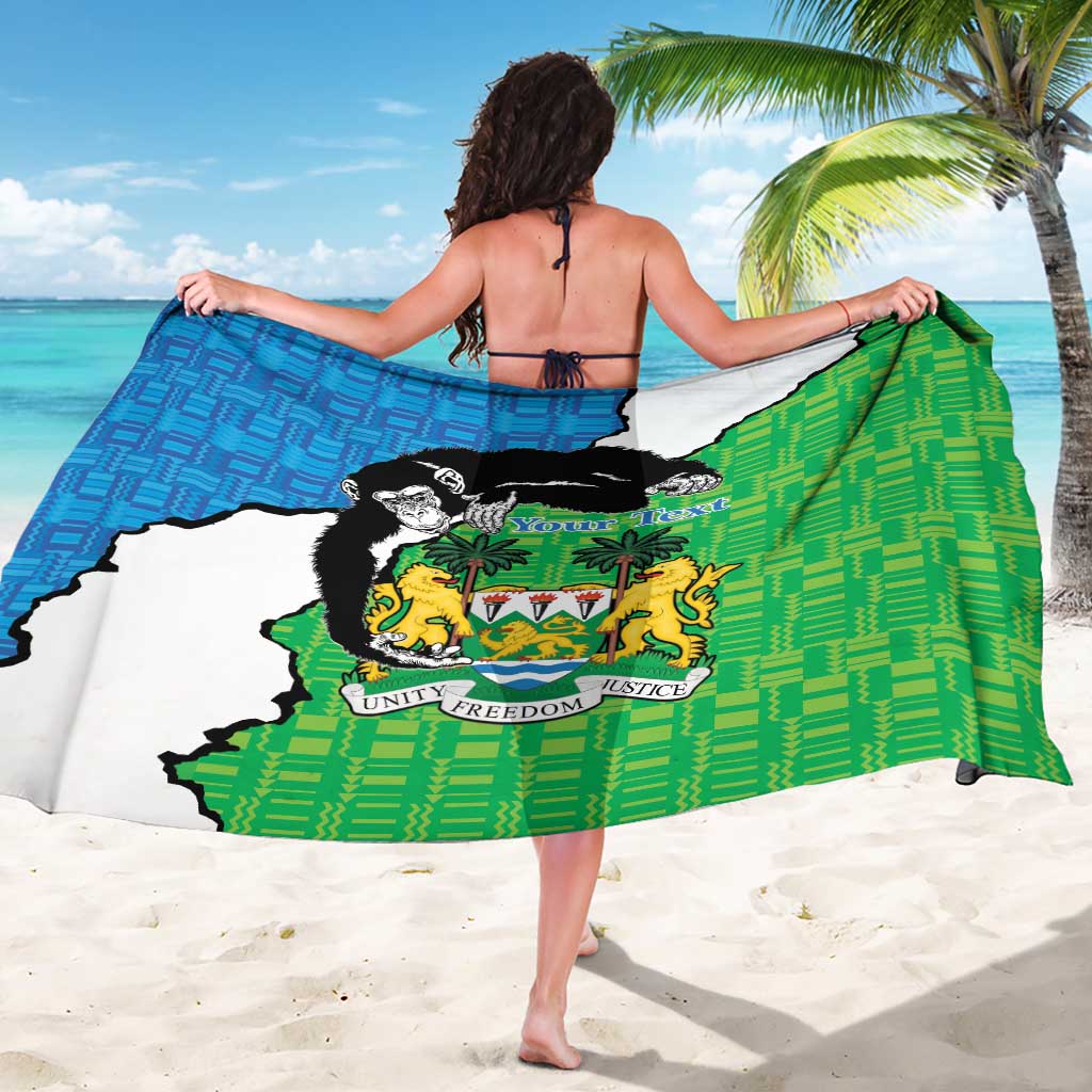 Personalised Sierra Leone Sarong Chimpanzee With Coat Of Arms - Wonder Print Shop