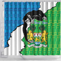 Personalised Sierra Leone Shower Curtain Chimpanzee With Coat Of Arms