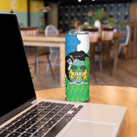 Personalised Sierra Leone Skinny Tumbler Chimpanzee With Coat Of Arms - Wonder Print Shop